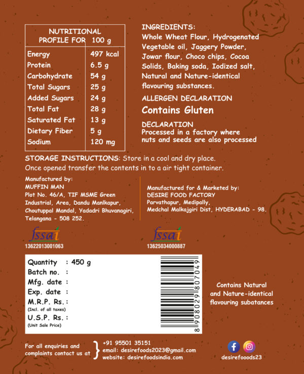 Millet Choco Chips Cookies